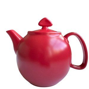 Vintage Chantal Red Stoneware Teapot With Tea Infuser 2003 Semi Matte 4 Cup